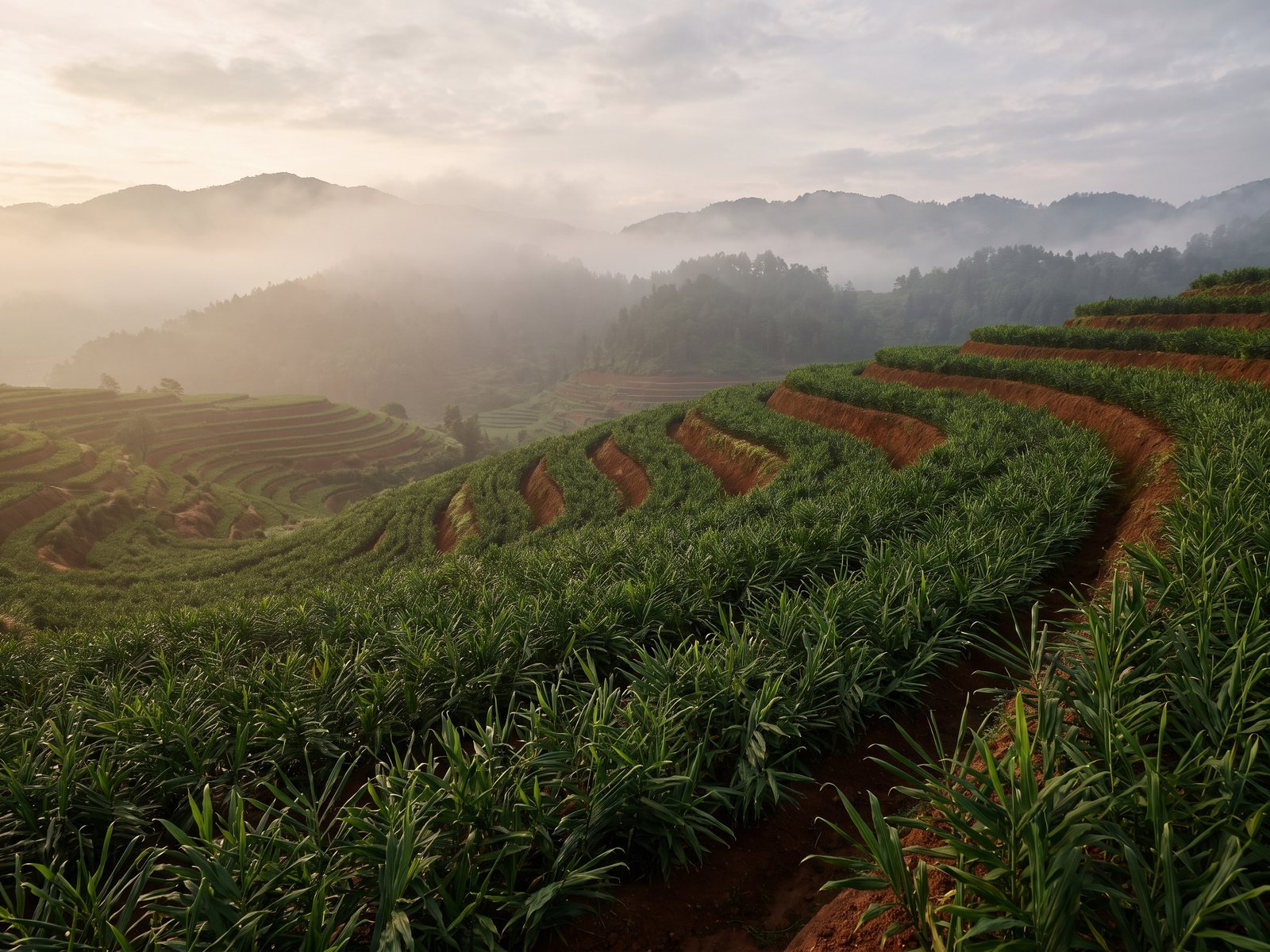 Campos de jengibre en Yunnan
