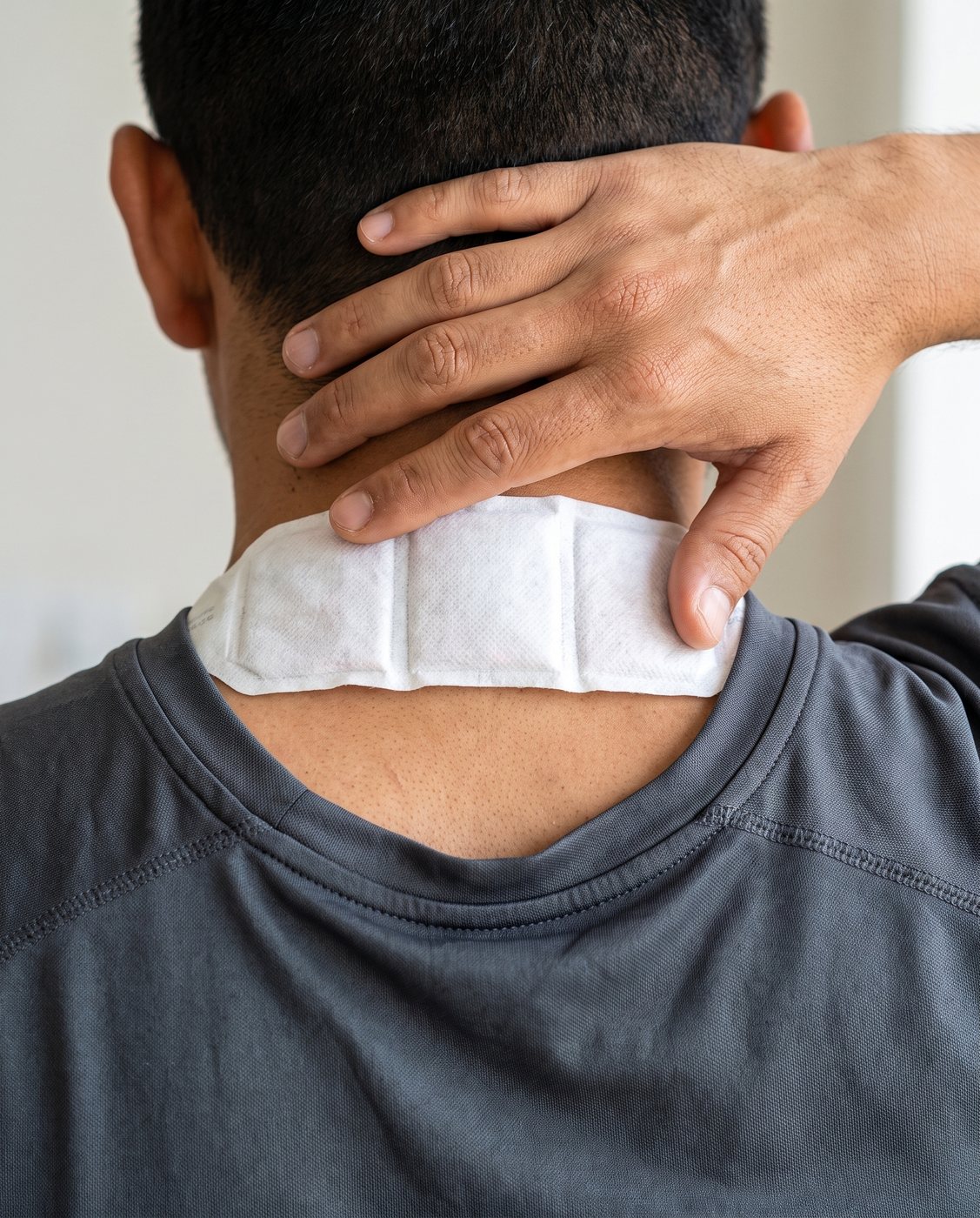 Pegar el parche sobre la piel del cuello